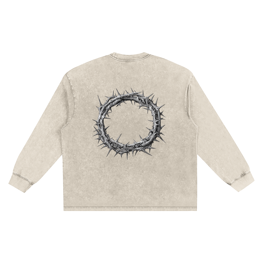 Crown of Thorns - Snow Washed Frayed Edge T-Shirt