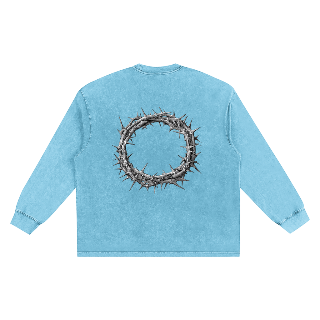 Crown of Thorns - Snow Washed Frayed Edge T-Shirt