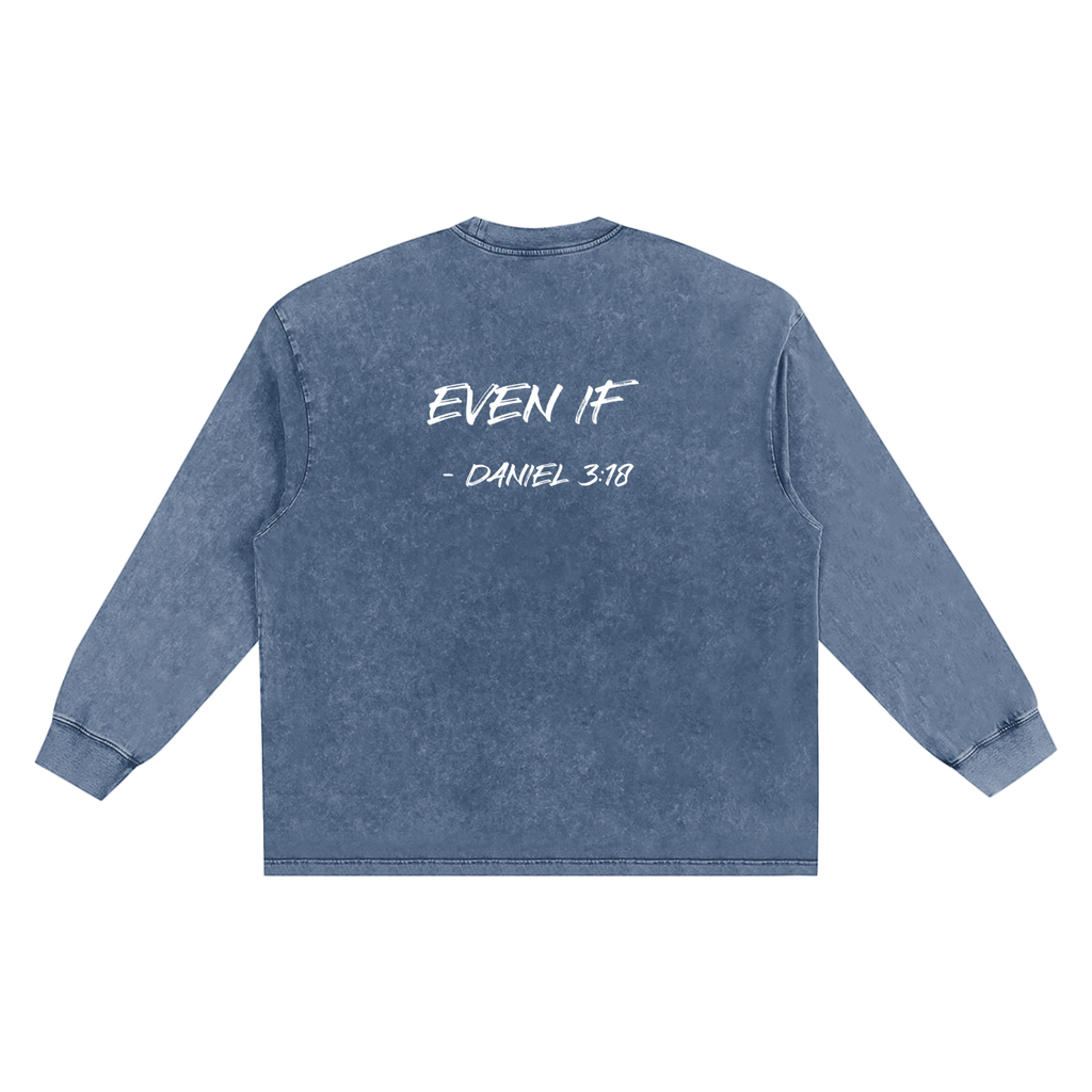 Even If - Snow Washed Frayed Edge T-Shirt