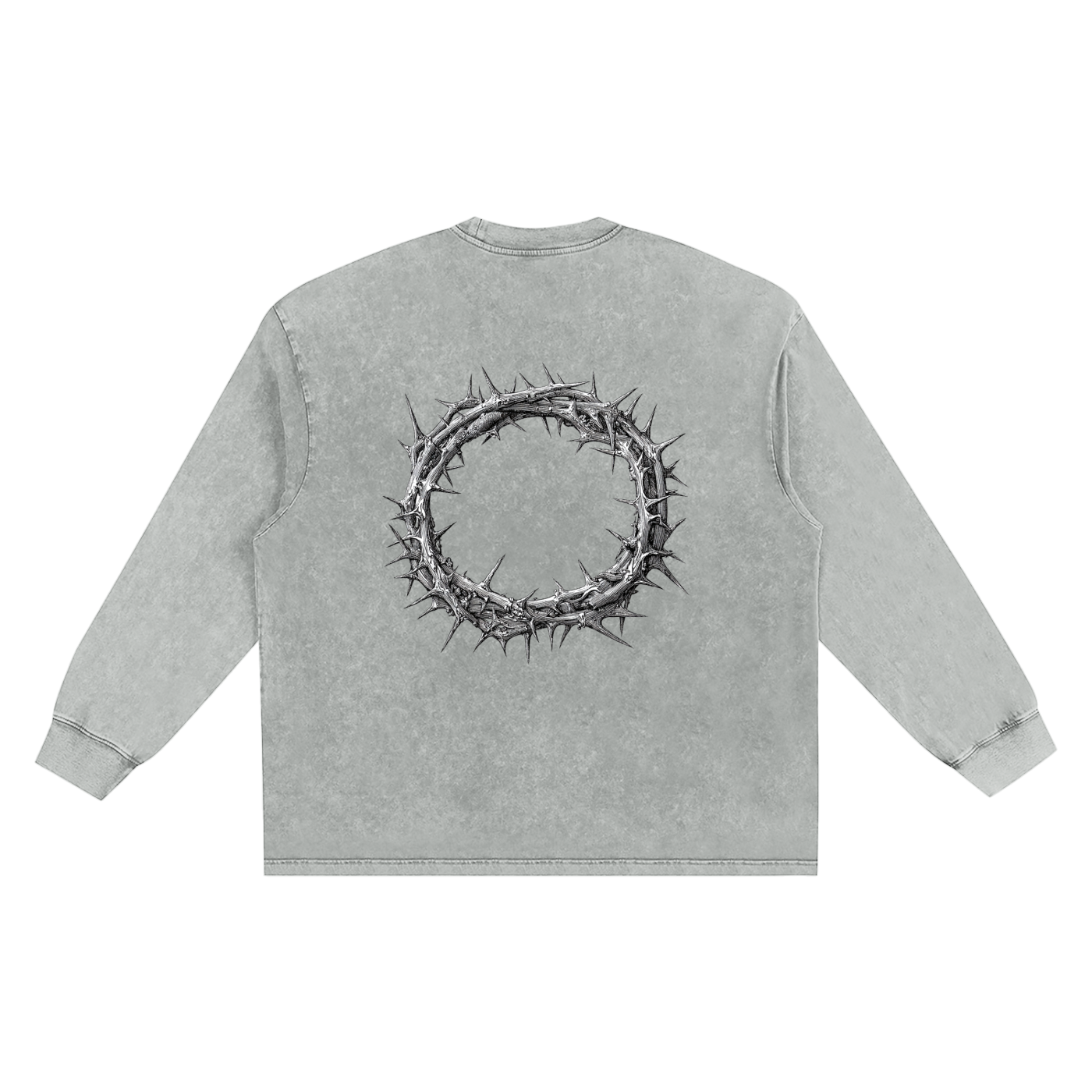 Crown of Thorns - Snow Washed Frayed Edge T-Shirt